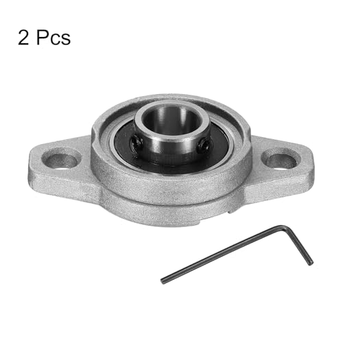 uxcell 2pcs KFL001 Pillow Block Bearings 12mm Bore Bearing Units Zinc Alloy Flange Mounted Bearing Housing, P6(ABEC3) - size: KFL001