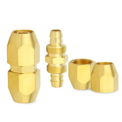ChillWaves Brass Air Reusable Replacement Fitting,Reusable Hose Splicer 1/4" ID Polyurethane Hose（1/4" Barb）Repair Fitting(5-PACK) - size: 1/4" Barb x 1/4" Barb (1/4" ID 3/8" OD)