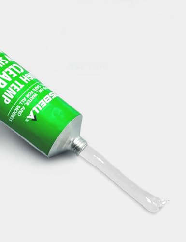Visbella High Temperature RTV Silicone Gasket Maker, Sealed Oil Resistant Waterproof Quick Dry Liquid for Bonding Internal Combustion, Steam Turbines, Automotive Engine Parts 3.7OZ (Clear) - color: Clear