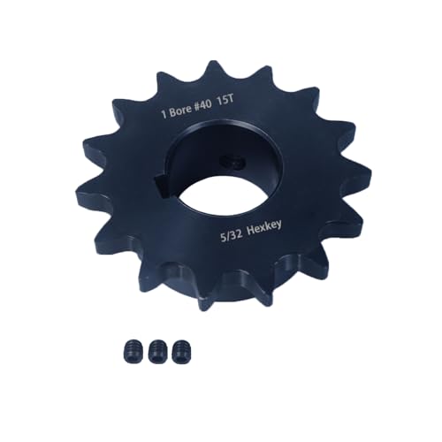 #40 Sprocket 15T 1" Bore Hardened Black Oxide - size: 15 teeth, style: 1" in bore