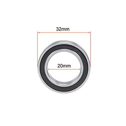 uxcell 6804-2RS Deep Groove Ball Bearing 20x32x7mm Chrome Steel Z2 2pcs - size: 20x32x7mm