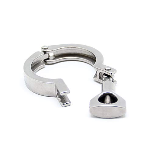 TC 1.5" Tri Clamp with Wing Nut Stainless Steel 304 Heavy Duty Sanitary Clover Clamp Single Pin with Silicone Gasket (5-pack) - size: 1.5 inch(5 pack)