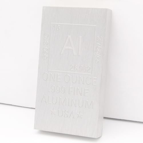 1 oz Aluminum Bar (Flat Style) .999 Pure Paperweight - color: Aluminum
