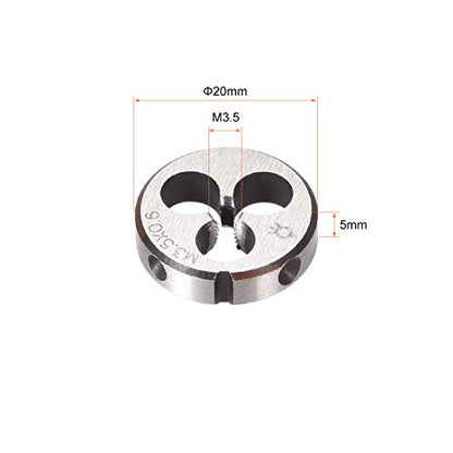 uxcell M3.5 x 0.6 Metric Round Die, Machine Thread Right Hand Threading Die, Alloy Steel Screw Thread Cutting Die - size: M3.5 x 0.6