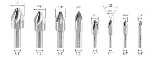 Accusize Industrial Tools HSS Countersink Set, 60°, 0206-0010 - size: 60°