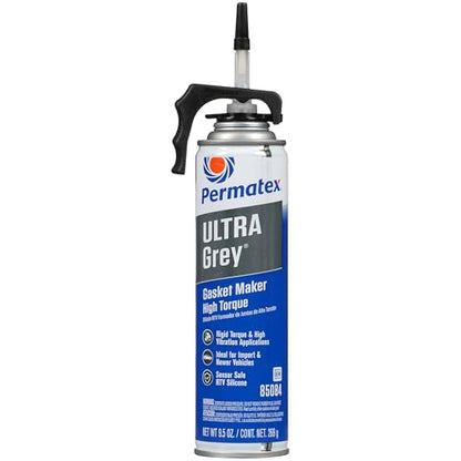Permatex 85084 Ultra Grey Rigid High-Torque RTV Silicone Gasket Maker, 9.5 oz. PowerBead Can - size: 9.5 Fl. Oz., style: Ultra Grey