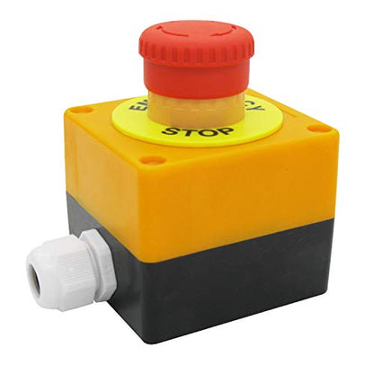 TWTADE/1NO 1NC Red Lamp Self Locking Emergency Stop Mushroom Switch Push Button Station 660V 10A Stop Switch Box YW1B-V4E11R-BOX - color: Red with Box/YW1B-V4E11R, size: 1NO 1NC