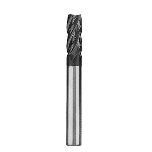 3/8" Carbide Square End Mill, HRC 45 Deg Single End 4 Flute AlTiN Coating Mill Bits - size: 3/8 in