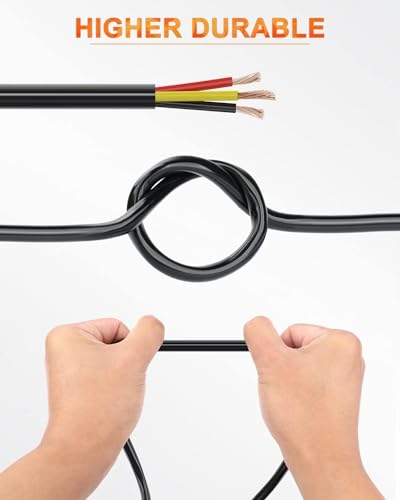 NAOEVO 10 Gauge Wire 3 Conductor, 10 Gauge Automotive Wire 12V Cable, 30FT - size: 30ft, style: 3C-10AWG