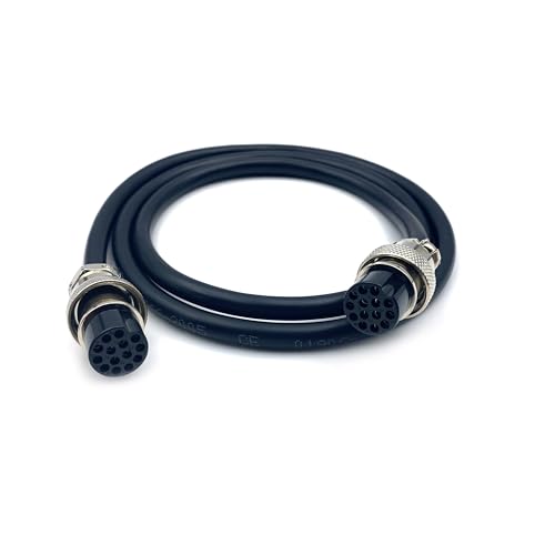 3.28 ft GX20 14 Pin Double Female Cable, GX20 14Pins Female to Female Head Aviation Cordset Electrical Connector Panel Mount Circular Metal Adapter Cordset for Ships 5A 200V 22AWG (1meter) - size: GX20 14Pin