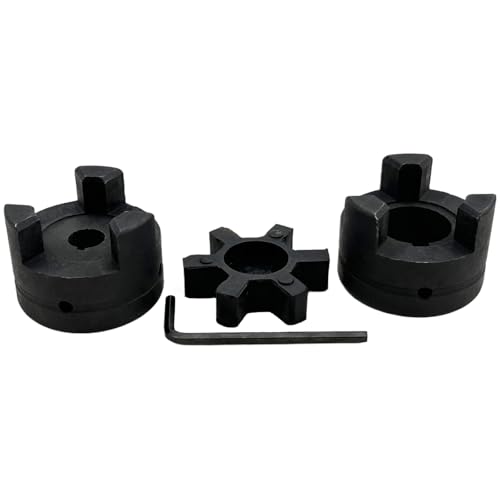 7/16" to 7/8" L075 Flexible 3-Piece L-Jaw Coupling Coupler Set & Rubber Spider for Log Wood Splitter,Multi-Flex Couplings L075-7/16-7/8