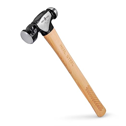 REAL STEEL Ball Peen Hammer with Hickory Wood Handle 32 Oz/2 Lb Forged Steel Head Ball Pein Hammer 0406 - size: 32 oz
