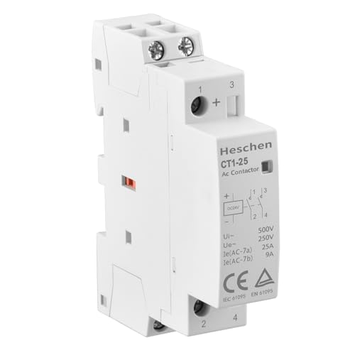 Heschen 25A 2 Pole Modular AC Contactor 2NO, 24V DC Coil - color: 24V DC Coil, size: 25 Amp