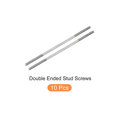 METALLIXITY Double Ended Stud Screws (M4 Thread 110mm Length) 10pcs, 304 Stainless Steel Dual Threaded Rod Bolts - for House Maintenance - size: M4x110mm