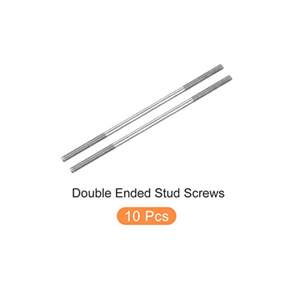 METALLIXITY Double Ended Stud Screws (M4 Thread 110mm Length) 10pcs, 304 Stainless Steel Dual Threaded Rod Bolts - for House Maintenance - size: M4x110mm