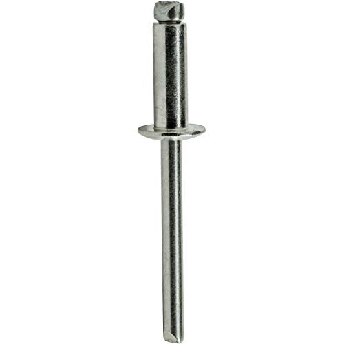 Fastenere Pop Rivets - 1/8" x 1/8" (100pcs) Heavy Duty, Open-End, Stainless Steel, Dome-Head Blind Rivets, Corrosion-Resistant, High Tensile & Shear Strength, 4-2 Gap 0.063"-0.125" - size: 1/8" x 1/8" (4-2) (100 Pack)