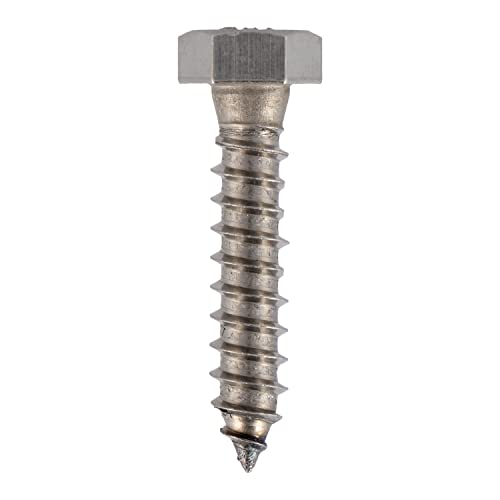 1/4 x 1-1/2 Stainless Lag Bolt (25-Pack) 18-8 Stainless Steel, Heavy Duty Hex Wood Lag Screw, ASME B18.2.1 Commercial/Industrial Grade by Makers Bolt - size: 1/4 x 1-1/2 (25 pack)