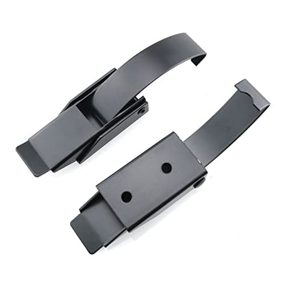 HJGarden 2pcs 304 Stainless Steel Draw Toggle Latch with Spring-Steel Hook, Spring Loaded Draw Toggle Clamp Clip Black Hasp Latch Catch Clasp