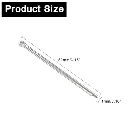 20Pcs Cotter Pin Assortment Kit, Zinc Plated Hairpins, M4x80mm - size: M4x80mm
