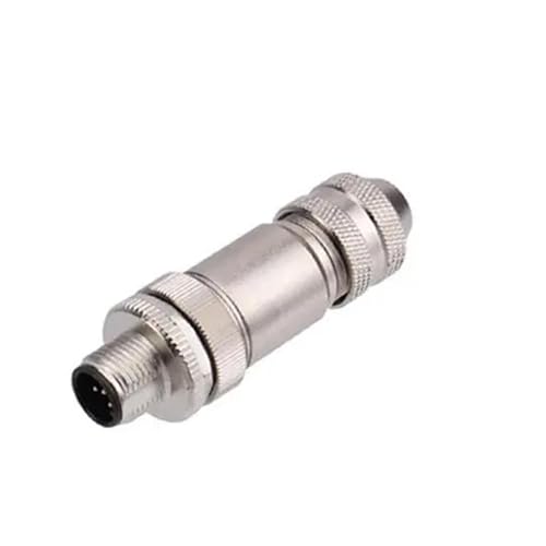 M12 2-pin Male Connector, Screw, A-Coded, Power 250V 4A, Waterproof, Shielded, Metal Circular, 12mm Locking Thread for Industrial Automation PROFINET EtherCAT Profibus IO Link, 2pcs - color: 2x Male, size: 2-pin
