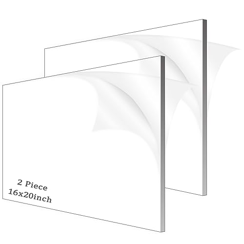 Clear Acrylic Sheet Plexiglass,1/4" Thick (6mm) Cast Acrylic Glass Sheet,Plexiglass Sheet for Craft Projects,Signs,Painting,Windows Replacement (2 Piece 16''x 20'') - size: 16" x 20"