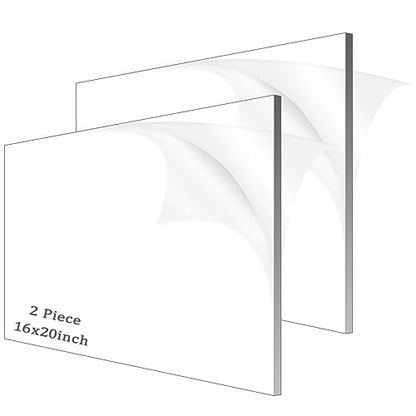 Clear Acrylic Sheet Plexiglass,1/4" Thick (6mm) Cast Acrylic Glass Sheet,Plexiglass Sheet for Craft Projects,Signs,Painting,Windows Replacement (2 Piece 16''x 20'') - size: 16" x 20"