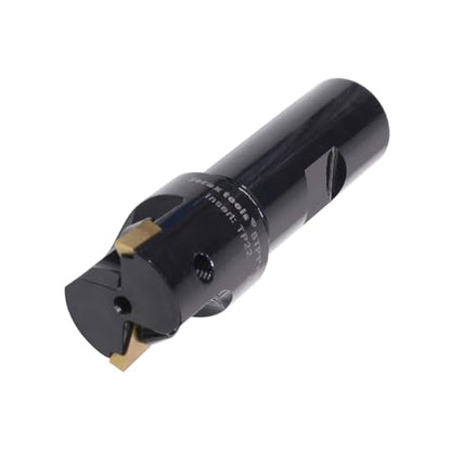 3/4" Shank Indexable End Mill, 1" Cutting Diameter with 2 Pcs Replaceable Carbide Inserts - size: 1 in