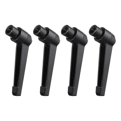 uxcell 4pcs Clamping Lever Adjustable Handles M8 Metric Female Thread Level Handle Hand Knobs Quick Release Black for Lathe Machinery - size: M8