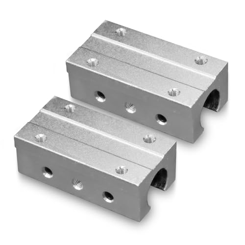 2pcs SBR16 LUU Aluminum Block 16mm Linear Motion Ball Bearing Slide Block Match for SBR16 LUU 16mm Linear Guide Rail - size: SBR16LUU-2PSC