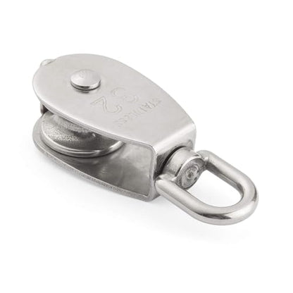 6 Pcs M32 Single Pulley Black Loading 440 lbs, STARVAST Stainless Steel Heavy Duty Swivel Lifting Rope Pulley Block 32mm Pulley Roller - size: M32-6PCS