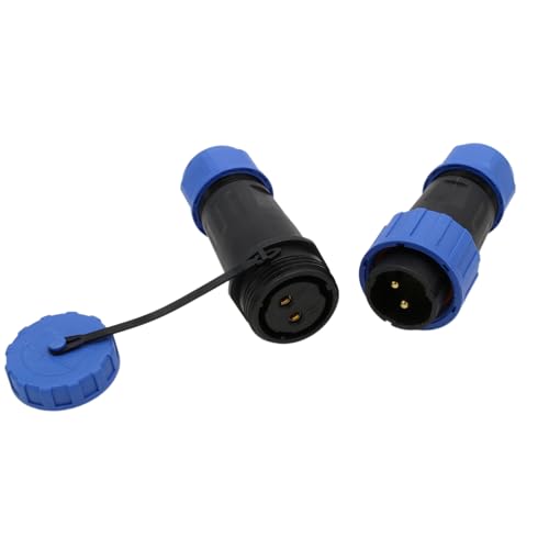 TY20 2 Pin Male Female Plug Socket, Bulkhead Waterproof Connector, in-line, Screw-Wiring for Electrical Power Outdoor Device 25Amp, Quick-Disconnect - color: In-line Mount, size: 2 Pin 25A