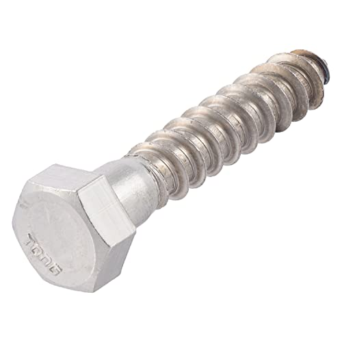 3/8 x 2 Stainless Lag Bolt (25-Pack) 18-8 Stainless Steel, Heavy Duty Hex Wood Lag Screw, ASME B18.2.1 Commercial/Industrial Grade by Makers Bolt - size: 3/8 x 2 (25 pack)