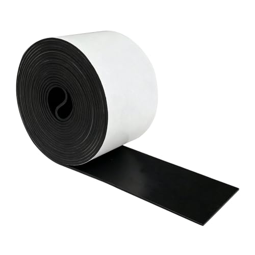 1/16" Thick x 2" W x 120" L Solid Rubber Strip Roll with Adhesive Backing - size: 2" x 1/16" x 120"