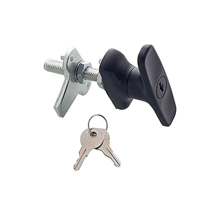 2PCS T-Handle Lock Latch Shed Door T-Handle Lock kit for Truck Cabinet Garage Door Lock Camper Shell Locks and Keys - size: 3.3"x3.9"