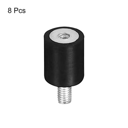 uxcell Rubber Mounts 8pcs M4 Male/Female Vibration Isolator Shock Absorber, for Garage Motor Air Compressor Car Boat Bobbins, D15mmxH20mm - size: M4x15mmx20mm