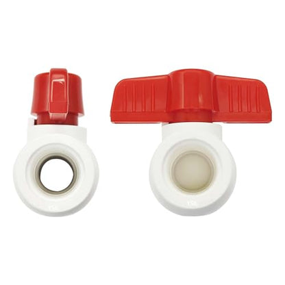 YSIL 4Pcs 1/2” PVC Ball Valve Shut-off NPT Female Threaded with T-Handle - size: 0.75 Inch