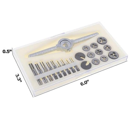 Generic 31PCS Mini Metric Tap and Die Set, HSS, M1.0-M2.5, with Wrench, Tap Sleeve, Storage Box