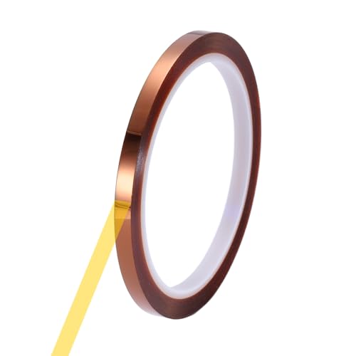 uxcell Heat Tape, 6mm x 33m (108ft) Polyimide Heat Transfer Sublimation Tape No Residue High-Temperature Resistant Tapes for Heat Press Soldering Circuit Board, Brown - size: 6mm x 33m (108ft)