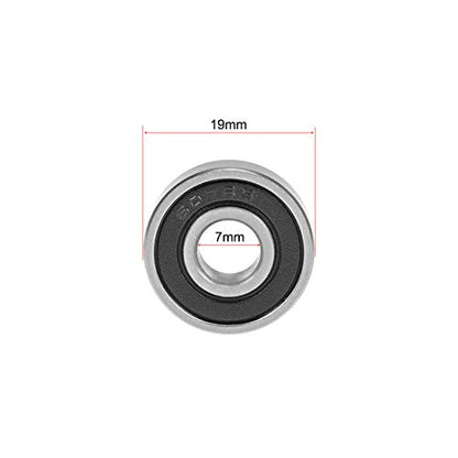 uxcell 607-2RS Deep Groove Ball Bearings 7mm x 19mm x 6mm Double Sealed Chrome Steel Z2 2pcs - size: 7x19x6mm