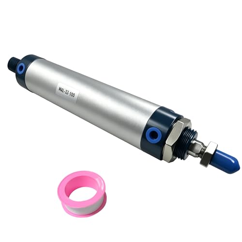 CG WEITENG Pneumatic Mini Pneumatic Cylinder MAL Single Rod Aluminum Double Acting Pneumatic Cylinder 32mm Bore 100mm Stroke(MAL32x100) - color: MAL-32 mm, size: 100 mm