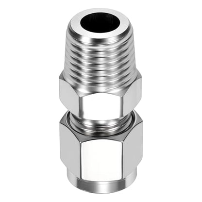 6mm OD Compression x 1/4" NPT Male Union Coupling Connector - size: 1/4"OD Compression x 1/4" NPT Male