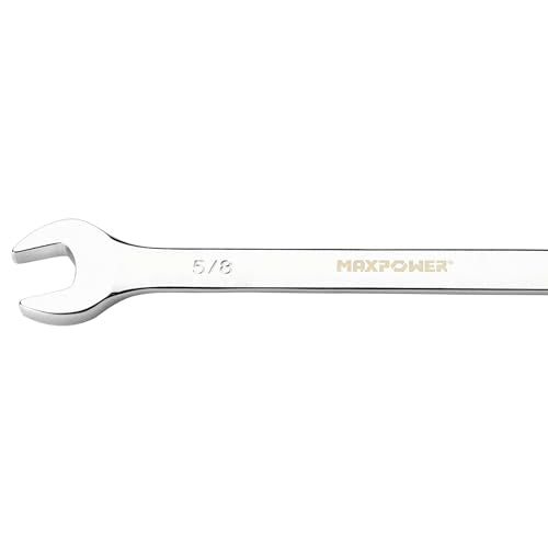MAXPOWER 5/8 Inch Combination Wrench Set, Professional Open and Box End Spanners with Mirror Finish, Made with Forged and Heat-Treated Cr-V Steel, 12-Point Design - size: 5/8 Inch