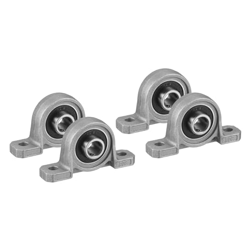 uxcell KP08 Pillow Block Bearing 5/16" (8mm) Zinc Alloy Steel 4Pcs - size: KP08 (5/16" Bore)