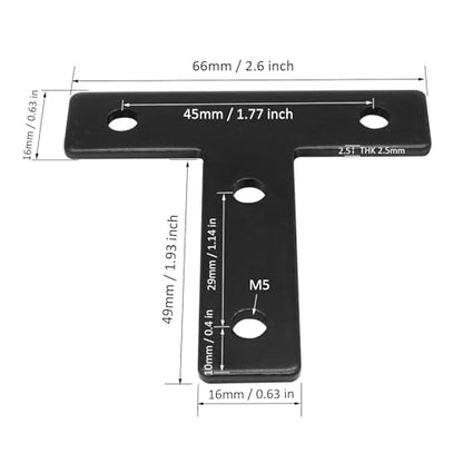 10 Sets 2020 Aluminum Extrusion Profile Hardware V T Slot Brackets - style: 10 sets T with M5