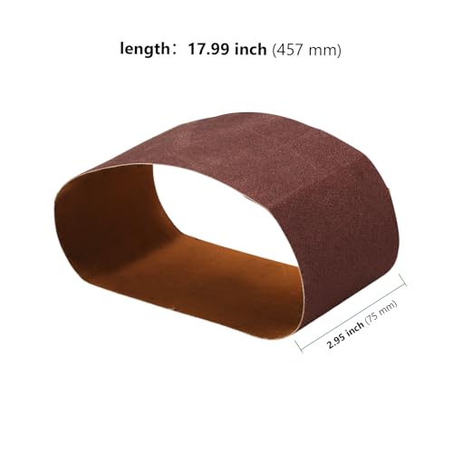 HAKZEON 30 Pack 3 x 18 Inch Sanding Belts, 10 Each of 80/120/150 Grits