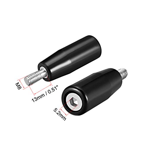 uxcell 2pcs Revolving Handwheel Machine Handle M8x51mm Male Threaded Stem - size: M8 x 51mm