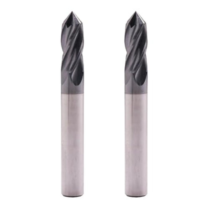 4 Flute 90° Solid Carbide Drill Mill Set(2Pcs, 5/16"), AlTiN Coated - size: 2Pcs 5/16"