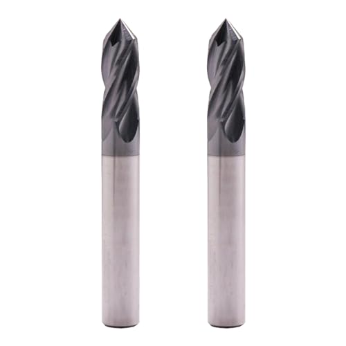 4 Flute 90° Solid Carbide Drill Mill Set(2Pcs, 5/16"), AlTiN Coated - size: 2Pcs 5/16"