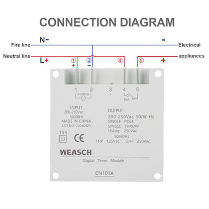 Timer Switch, AC 220V 16Amp, Programmable Timer Time Relay Switch - size: AC 220V