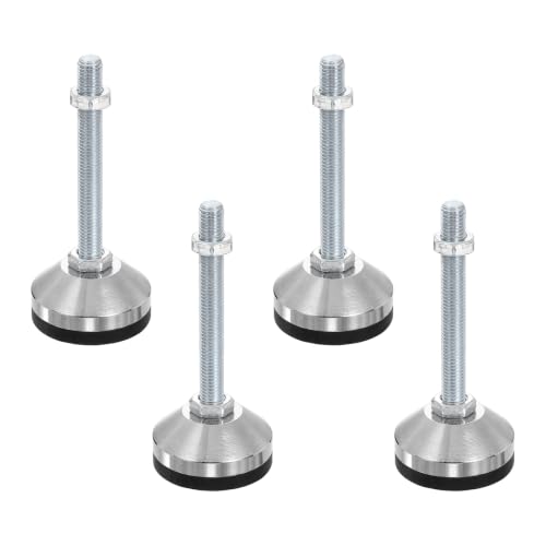 DTGN 4 Pcs M12 Carbon Steel Leveling Feet 2.36" Dia Base 5.31" Length - size: M12x2.36"Dia. x5.31" Length